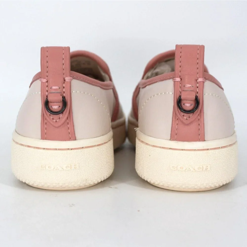 Coach Pink Slip-On Sneakers with Rose Trim